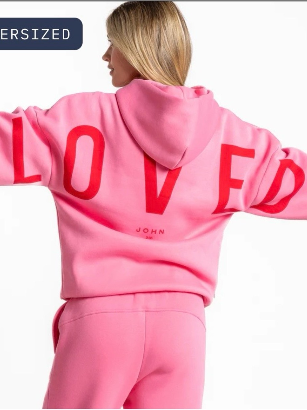 GLO Pink "LOVED" Oversized Hoodie